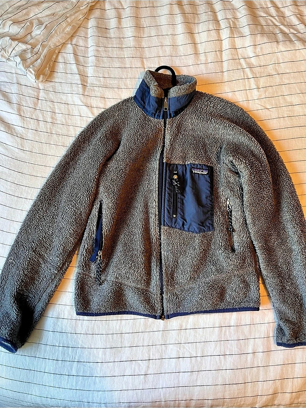 Retro Patagonia Fleece Jacket Gray & Blue